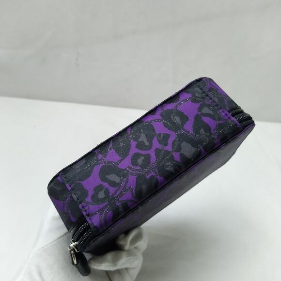 Coach Purple Canvas Zip Around Travel Jewelry Box - Picture 7 of 12